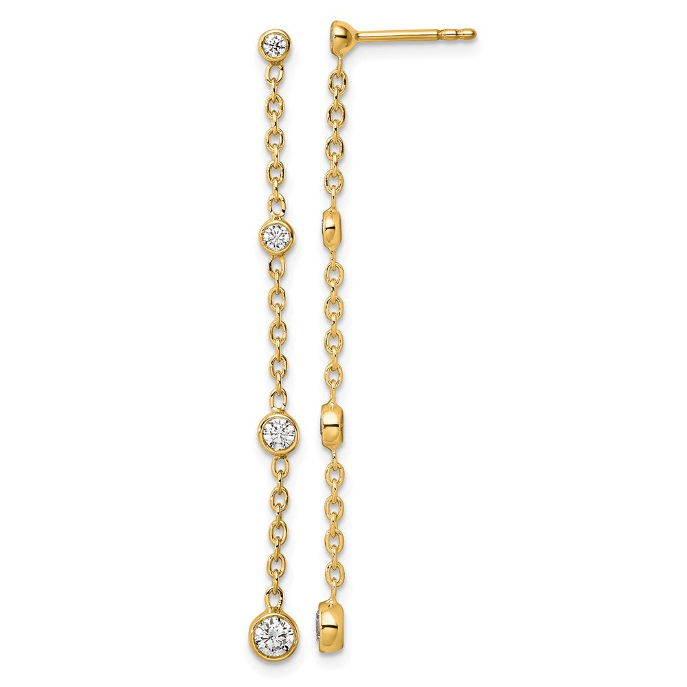 True Origin 14K 1/2 carat Lab Grown Diamond VS DEF Graduated Dangle Post Earring