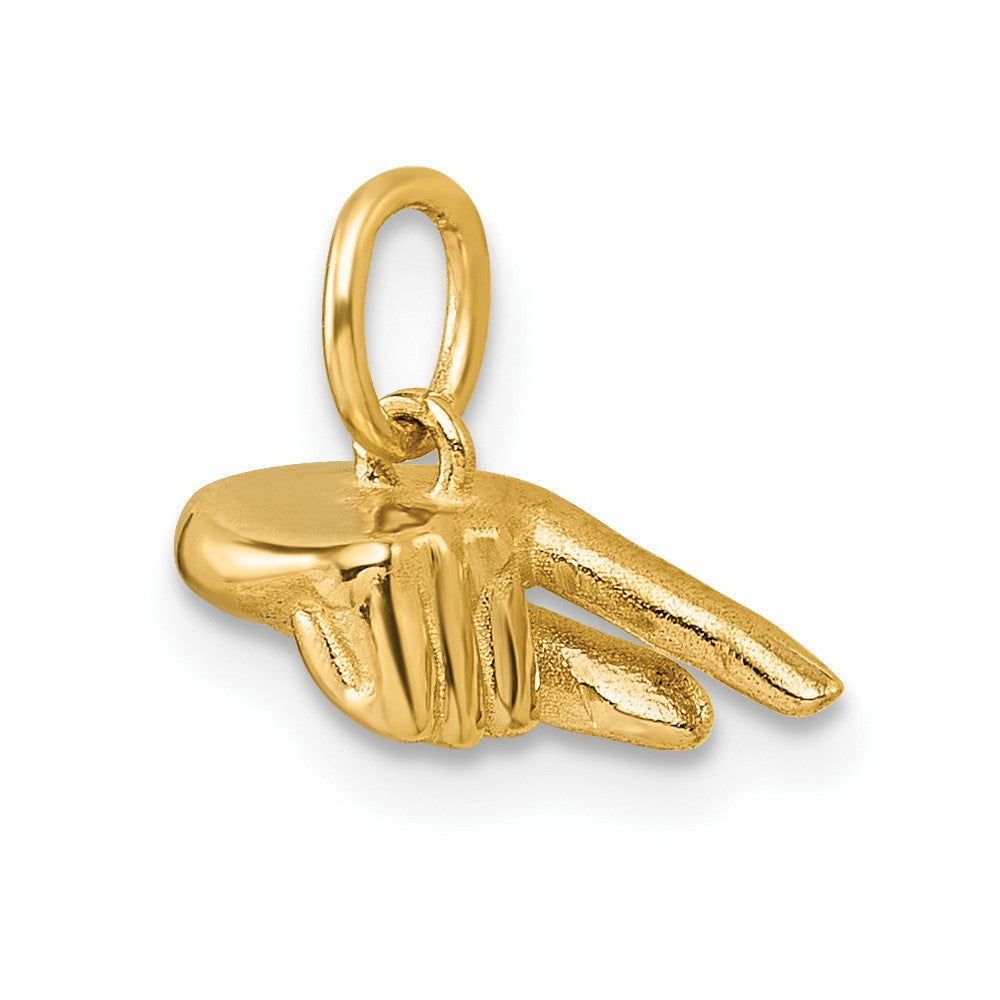 14K American Sign Language Alphabet Fingerspelling Sign Q Pendant