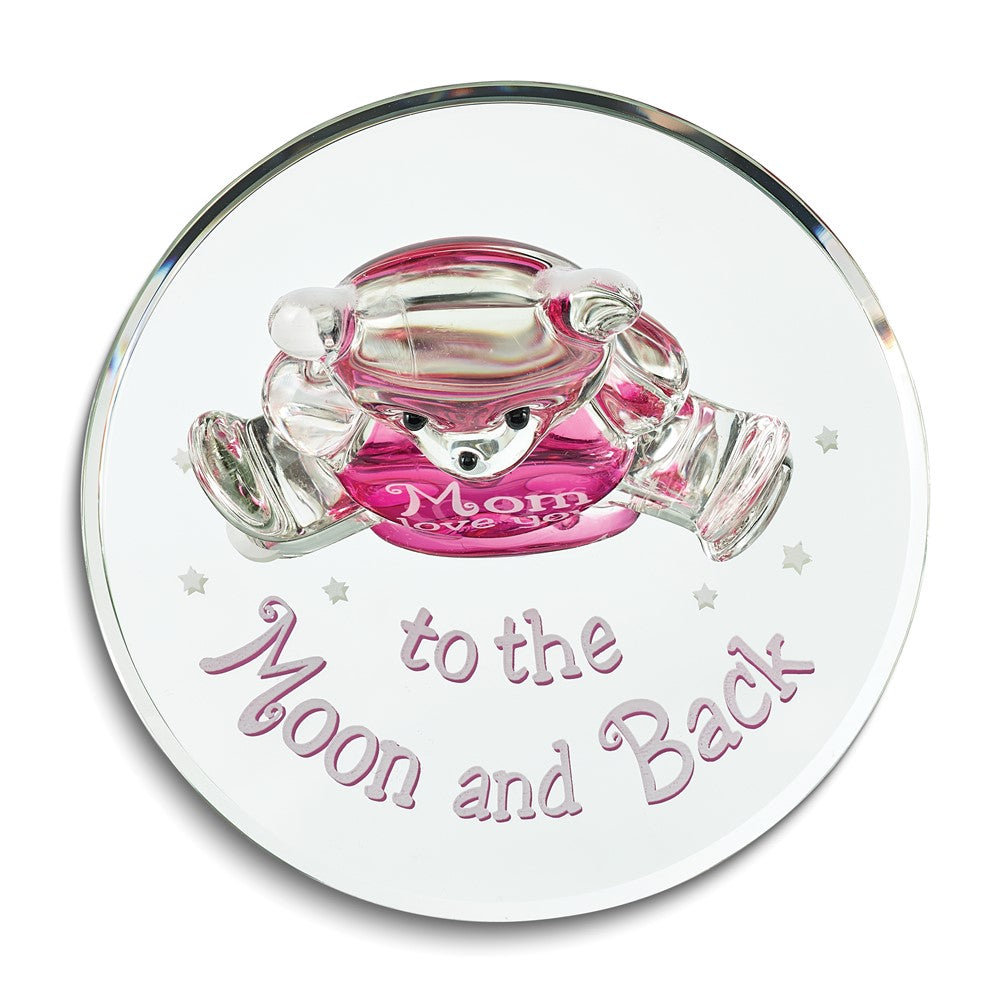 Glass Baron MOM LOVE YOU TO THE MOON AND BACK Bear with Heart Figurine