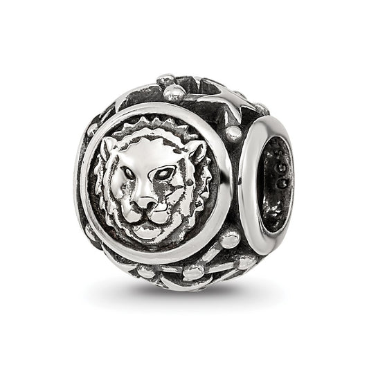 Sterling Silver Reflections Antiqued Zodiac Leo Bead