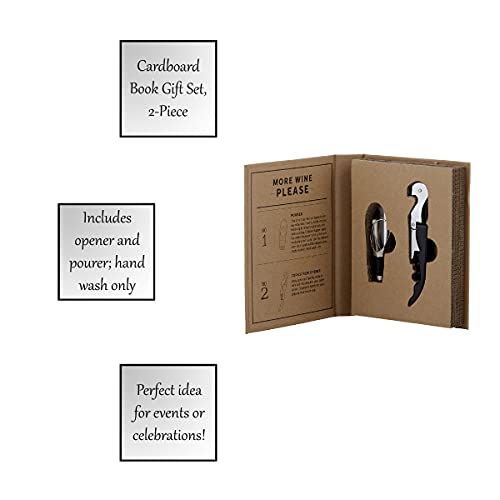 Santa Barbara Design Studio SIPS Drinkware Cardboard Book Gift Set, 2-Piece, Wine Service Tools