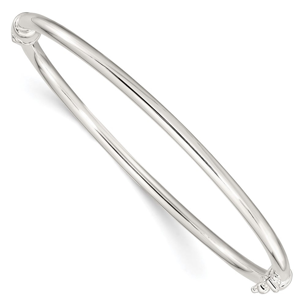 Sterling Silver Polished Hinged Bangle 7 inches
