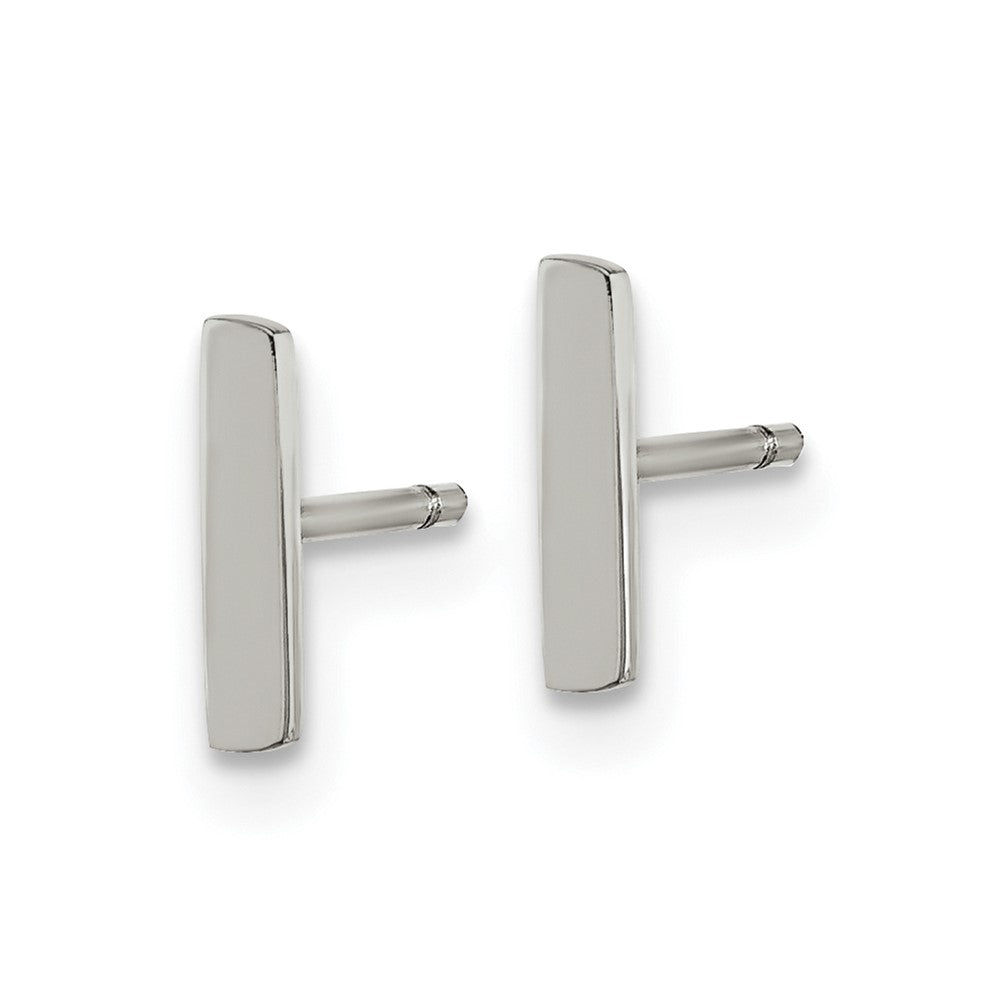 Stainless Steel Polished Vertical Bar Earrings