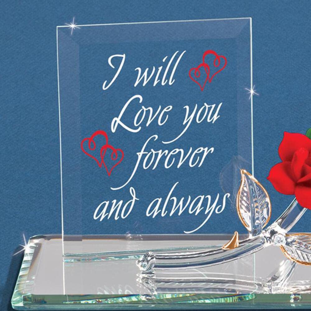 Forever Red Rose Glass Figurine