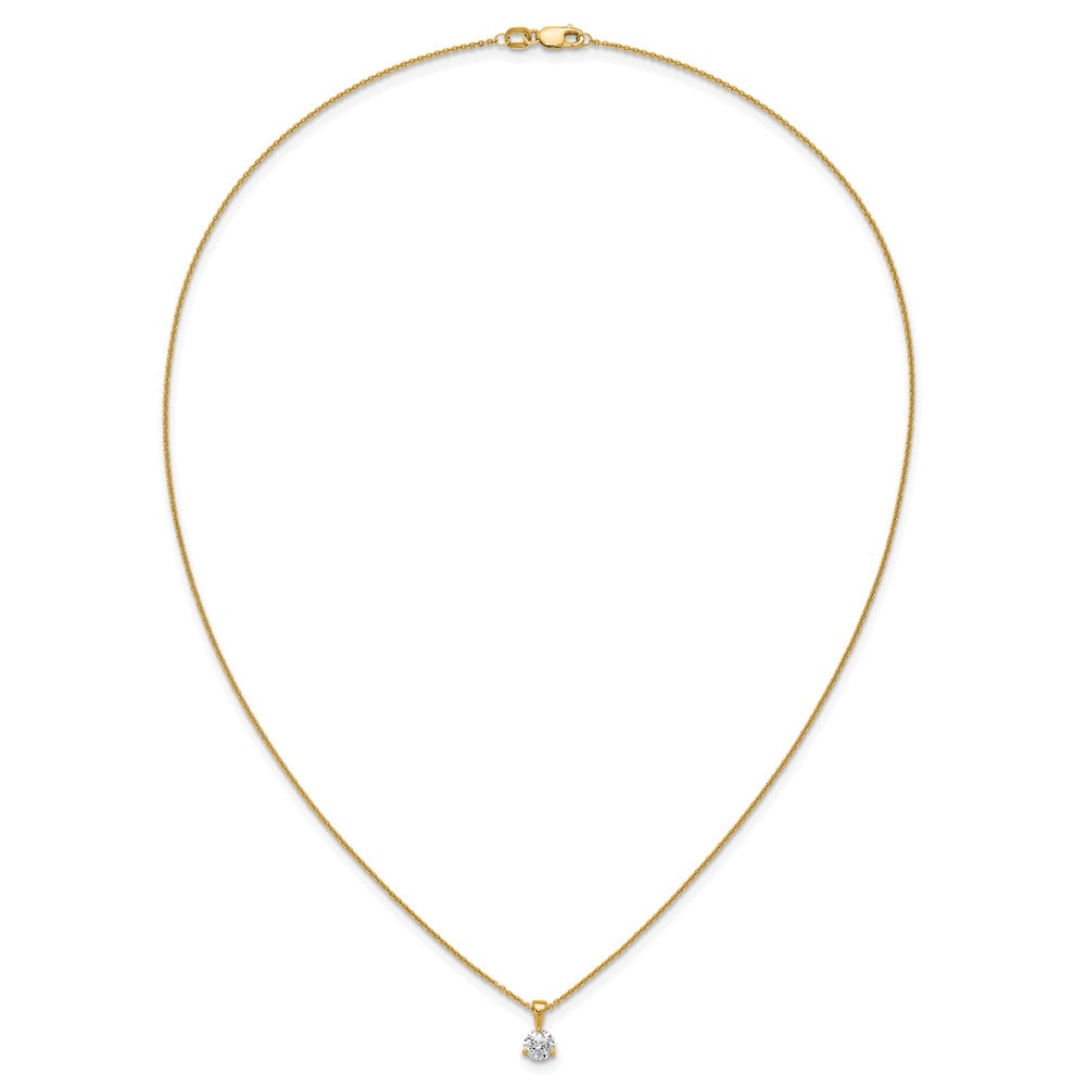14k 1/2 carat Lab Grown Diamond VS/SI+ G+ Three Prong 18 inch Solitare Pendant Necklace
