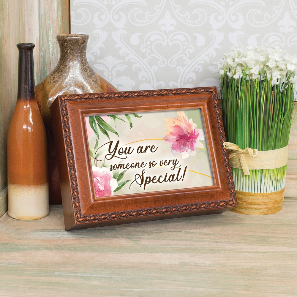 You Are Someone Special Woodgrain Finish Music Velvet Linging Keepsake Box (Plays Wonderful World)