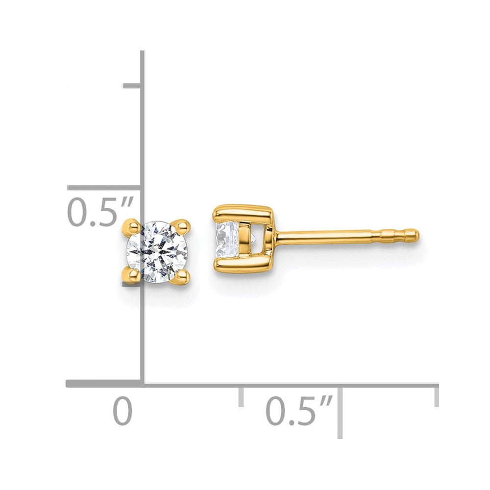 14k Yellow Gold 1/2 ctw Lab Grown Diamond VS/SI+ G+ Round 4 Prong Heavy Wt. Stud Earrings
