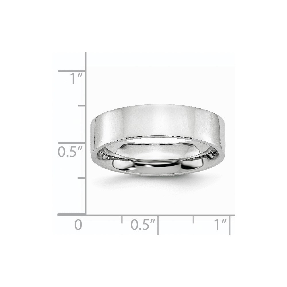 Cobalt Flat Polished 6mm Band Size - 11.5
