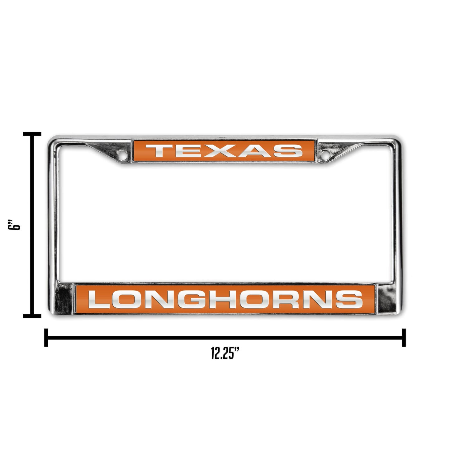 Texas Longhorns Chrome Metal Laser Cut License Plate Frame