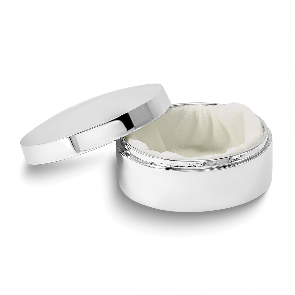 Small Round Nickel-plated Trinket Box