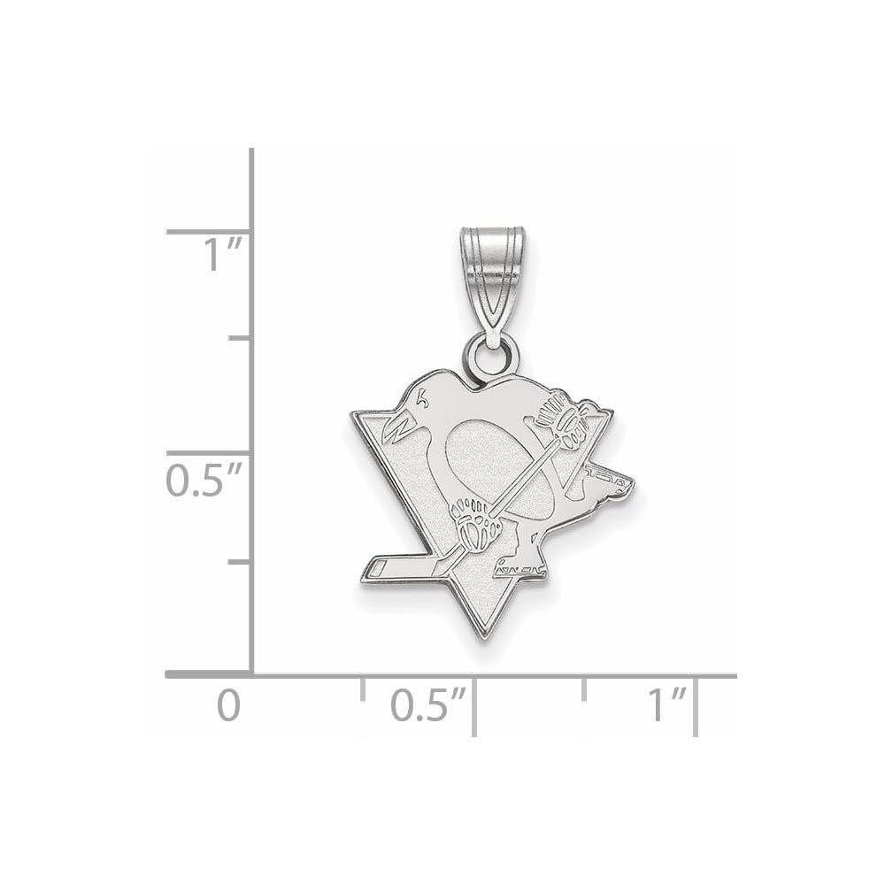 LogoArt NHL Pittsburgh Penguins Sterling Silver Medium Pendant