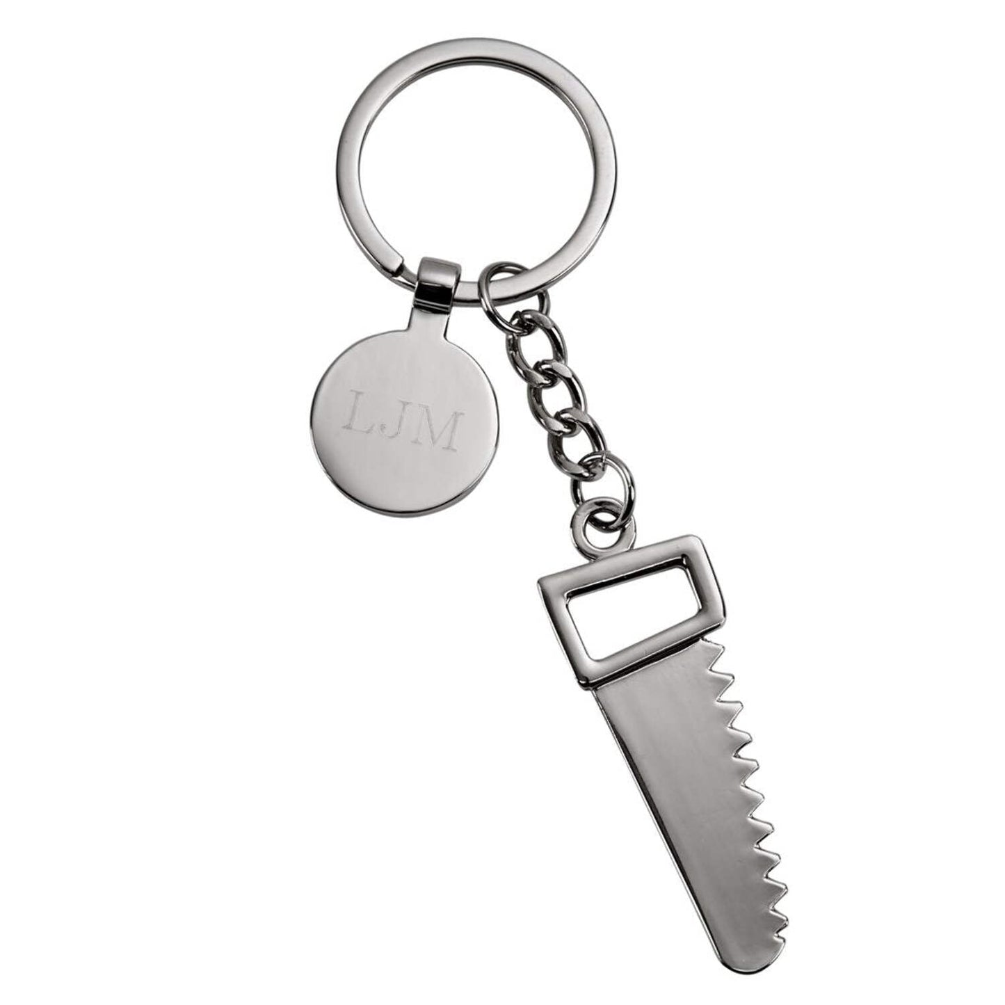 Contemporary Home Living 4.75" Saw Design Stainless Steel Key Chain
