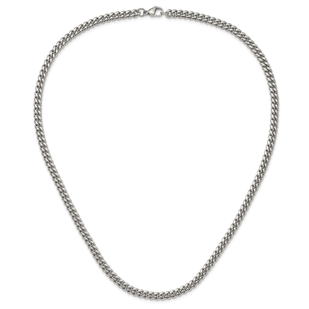 Stainless Steel Polished 6mm 24in Curb Chain