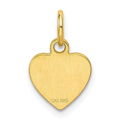 Sterling Silver GP Engraveable Heart Polished Disc Charm