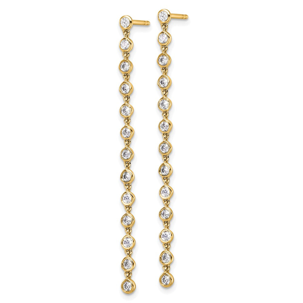 True Origin 14K Gold 5/8 Carat Lab Grown Diamond VS DEF Graduated Dangle Post Earrings