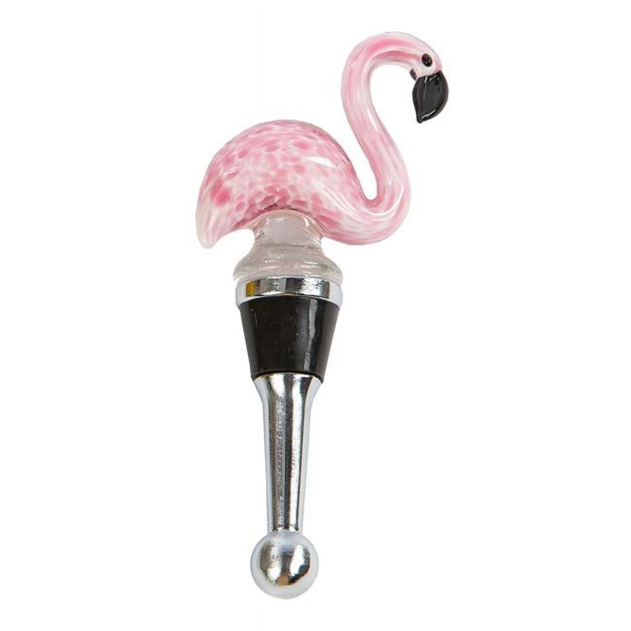 Picnic Plus PSA-380FL Handmade Glass Bottle Stoppers, Pink - Flamingo