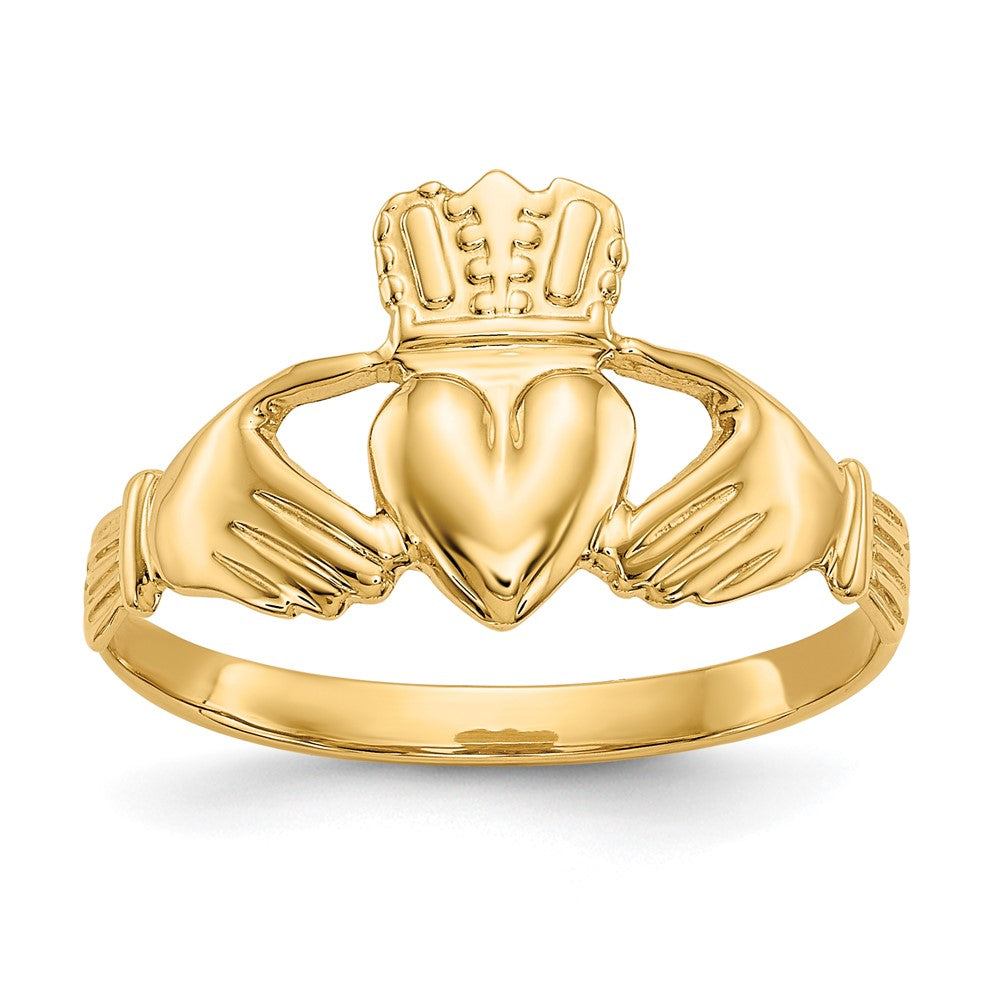14k Polished Claddagh Ring Size 6