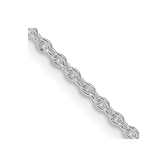 Sterling Silver Rhodium-plated 1.95mm Cable Chain 22 Inches