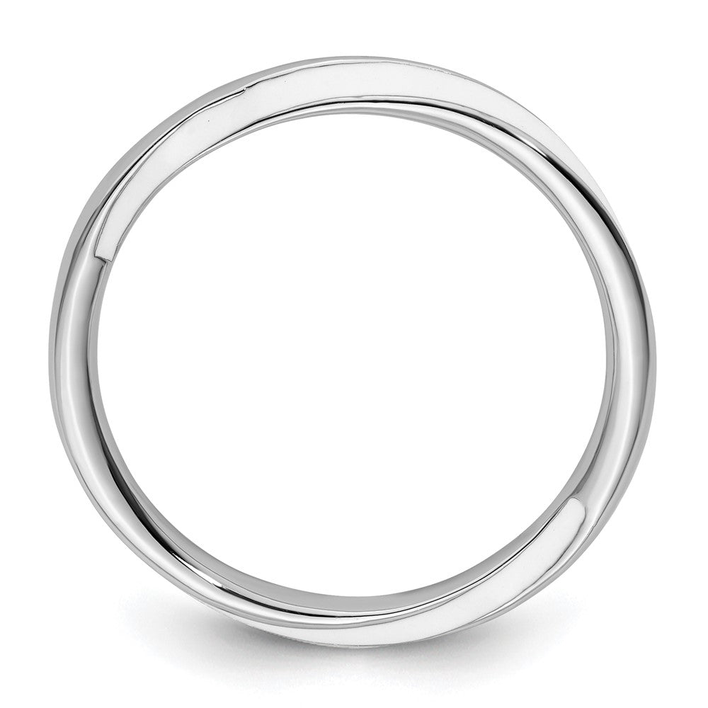 Sterling Silver Stackable Expressions Twisted White Enameled Ring Size -9