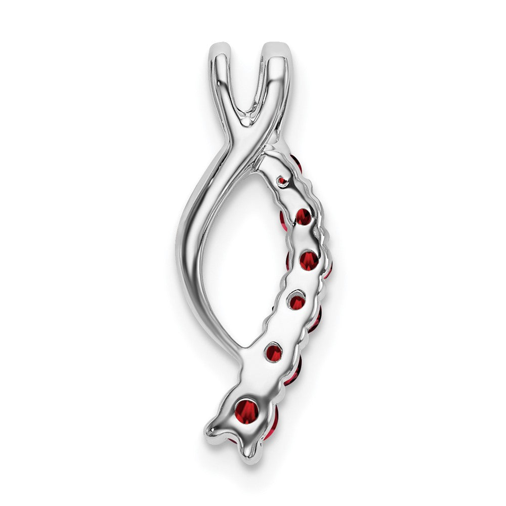 14k White Gold Garnet Journey Chain Slide
