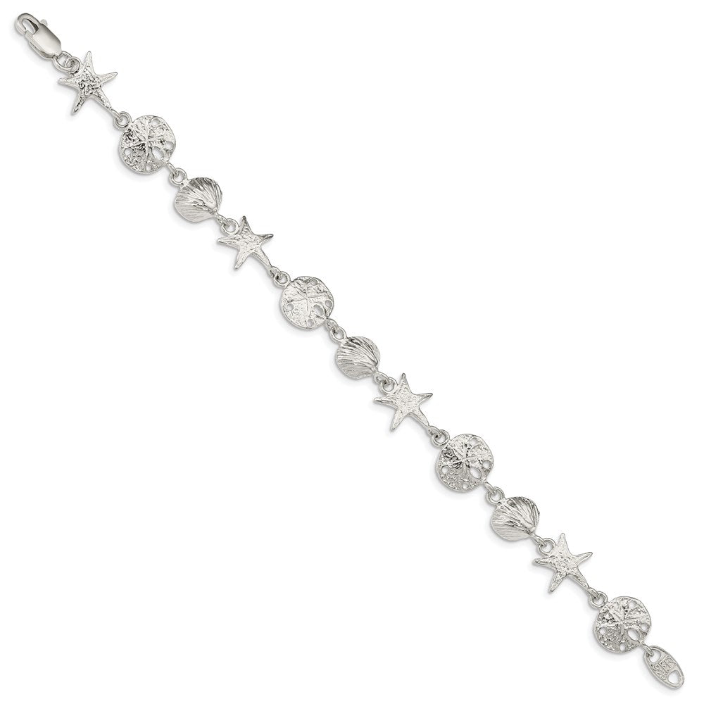 Sterling Silver Seashells Bracelet 8 inches