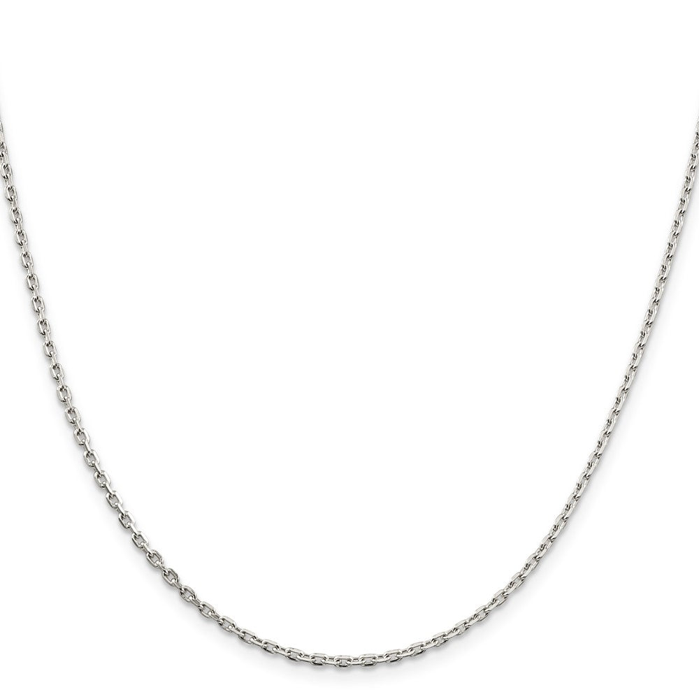 Sterling Silver 2mm Beveled Oval Cable Chain 36 Inches