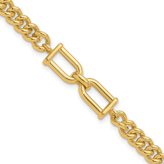 14K Polished Fancy Link Bracelet 7.5  inches