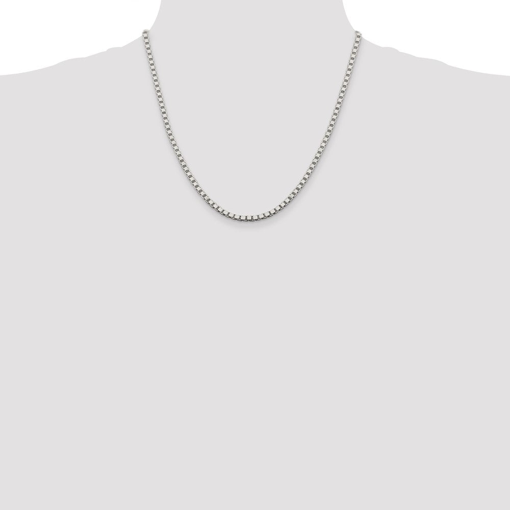 Sterling Silver 3.25mm Box Chain 20 Inches