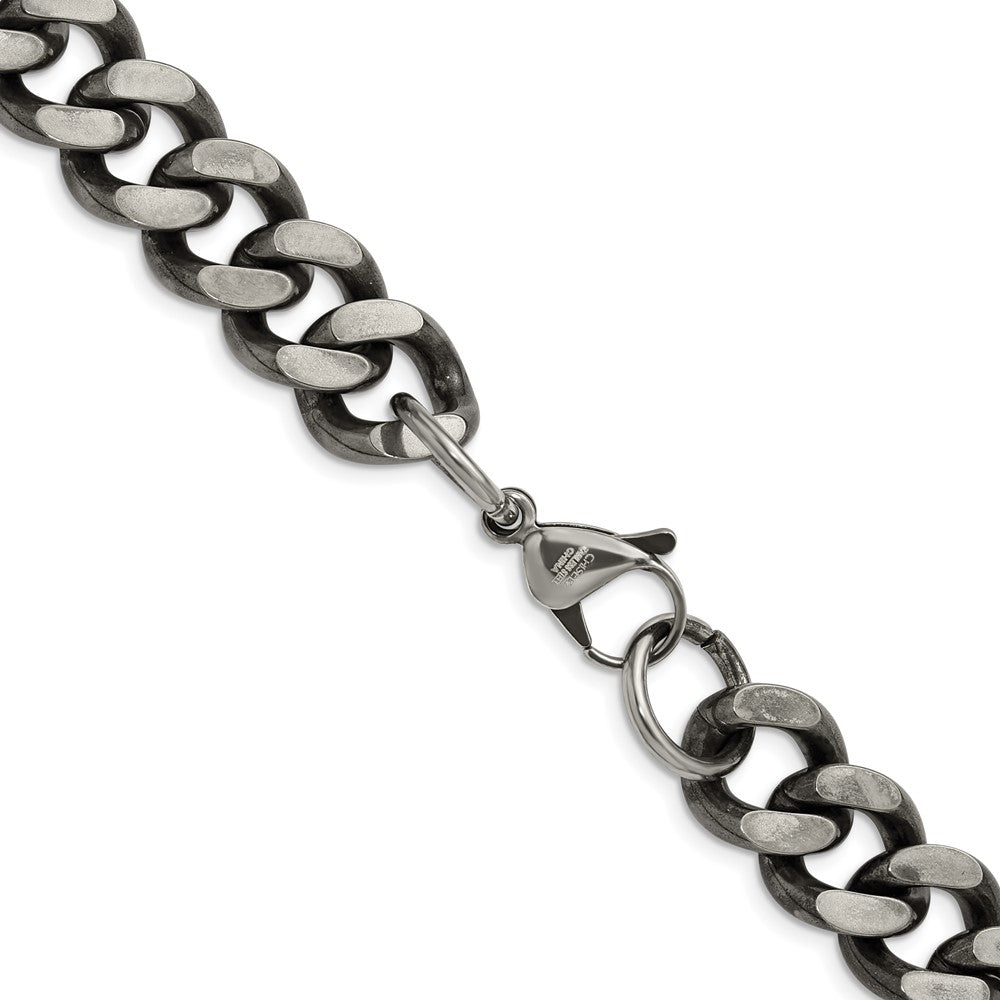 Stainless Steel Oxidized 13.75mm 24in Curb Chain