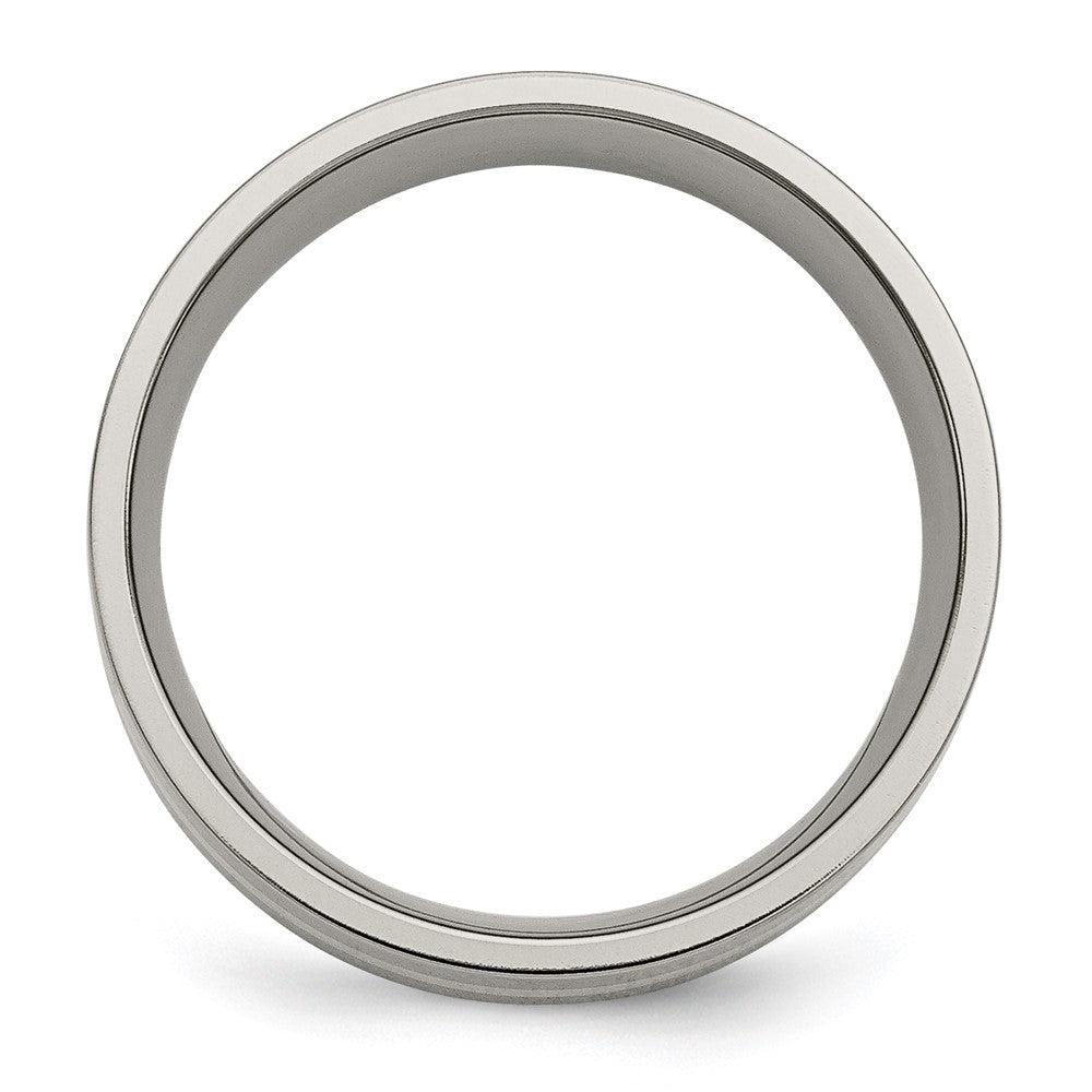 Titanium Polished w/14k Yellow Inlay 8mm Flat Band Size - 11