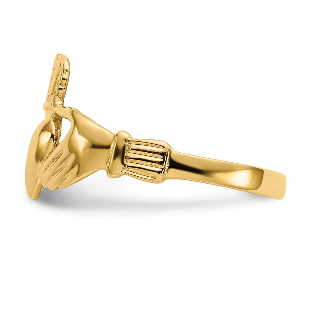 14k Polished Claddagh Ring Size 6