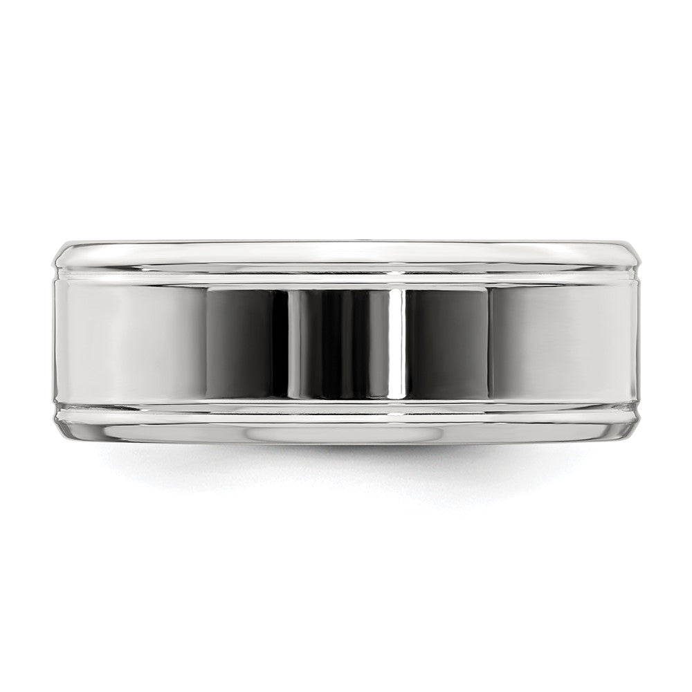 Sterling Silver 6mm Polished Flat Beveled Edge Fancy Band Size 7.5