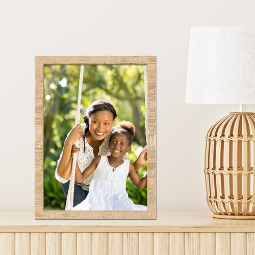 Lawrence Frames 5"W x 7"H Gold Metal Picture Frame with Linen Pattern (712357)