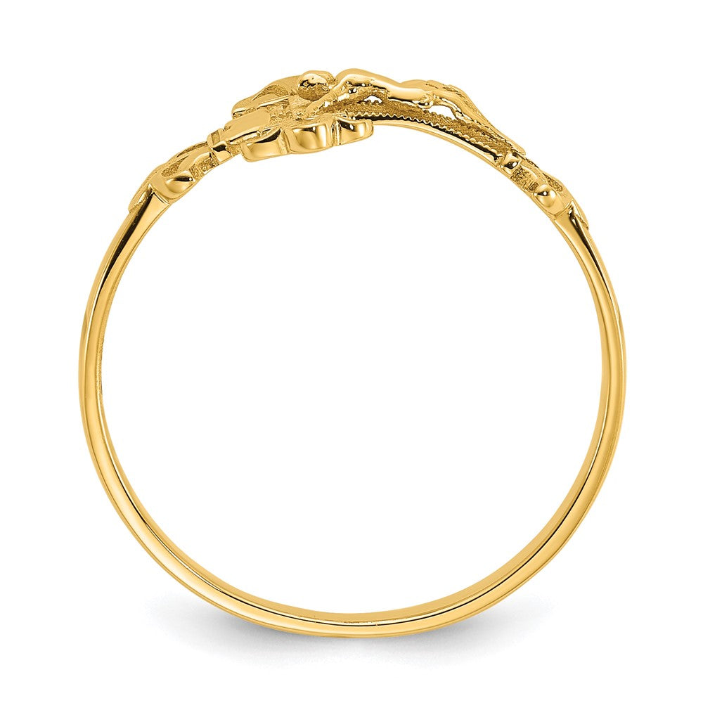 14K Diamond Cut Crucifix Ring 7