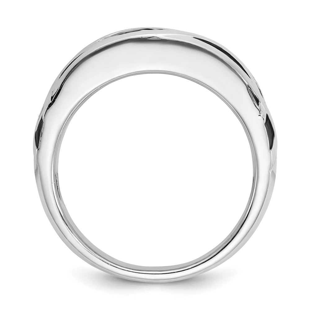 SS/GP IBGoodman Men's Polished Satin & Grooved Ring