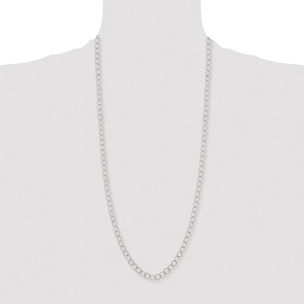 Stainless Steel Polished 8mm Circle Link 30in Necklace