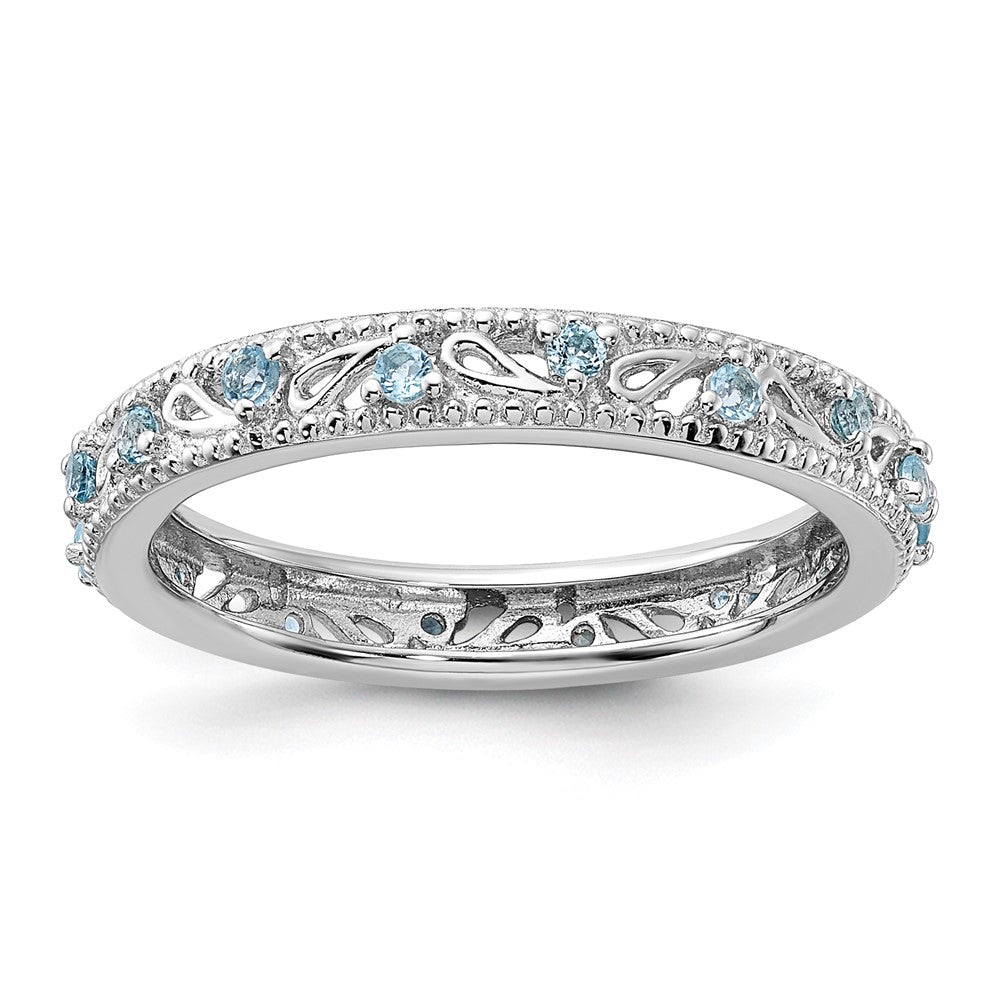 Sterling Silver Stackable Expressions Blue Topaz Ring