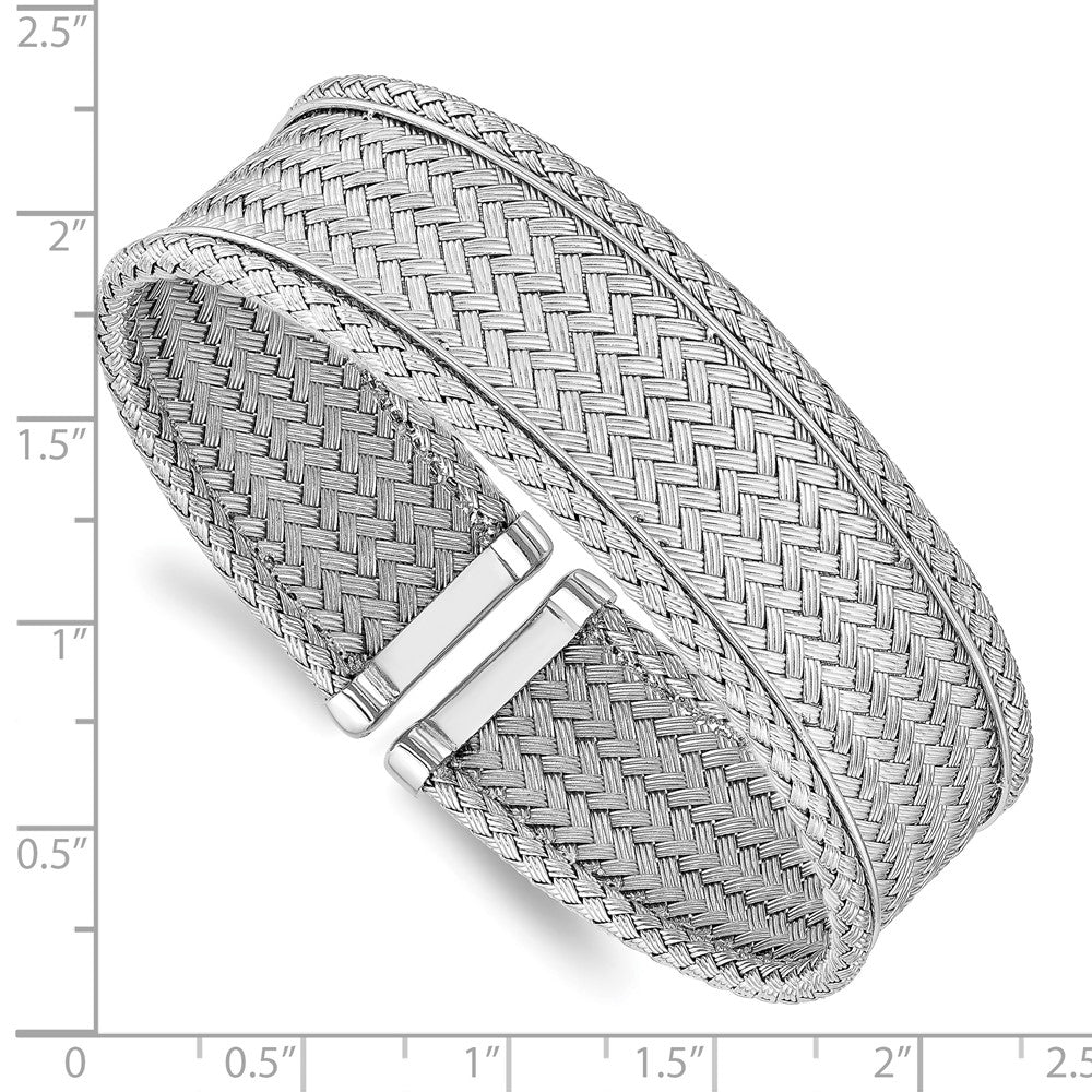 Sterling Silver RH-plated Polished Flexible Cuff