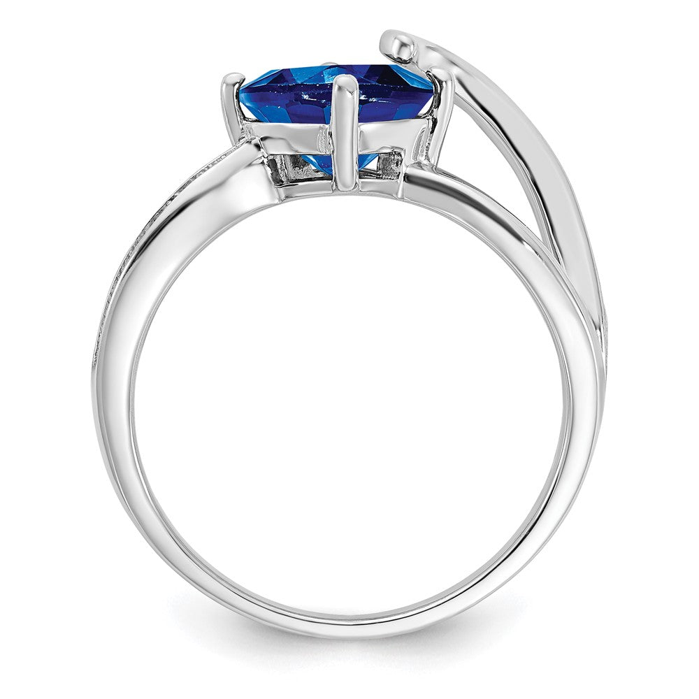 ANC Sterling Silver CR Sapphire & Diamond Ring
