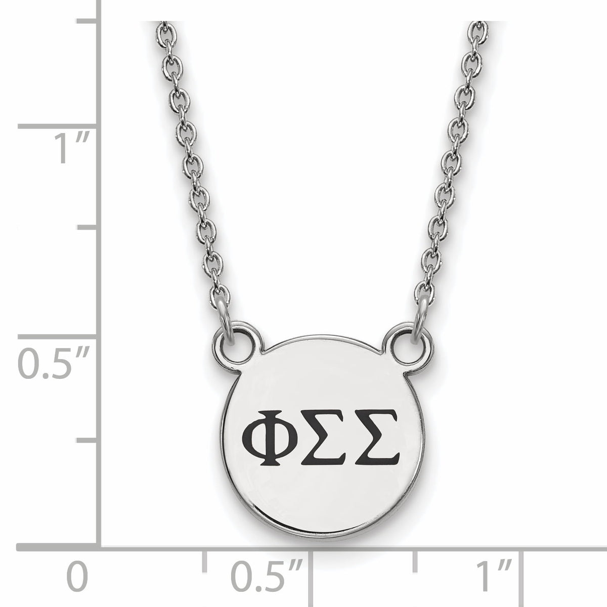 Sterling Silver 18in Official Licensed Greek Sororities Phi Sigma Sigma (???) XS Enamel Pendant w/Necklace