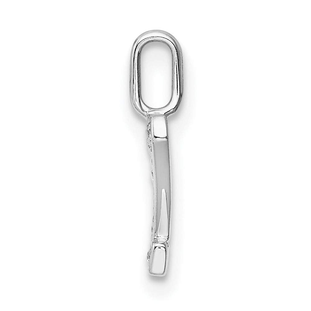 14K White Gold Diamond 0.058-CT Lower Case Style Z Initial Charm