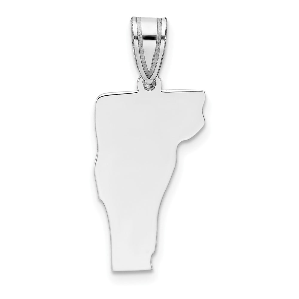 Sterling Silver/Rhodium-plated Vermont State Pendant QXNA707SS-VT