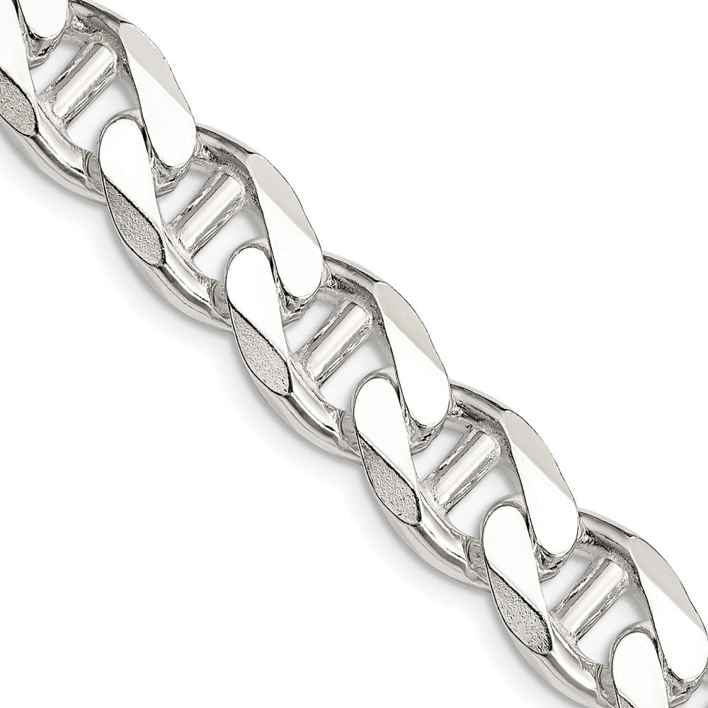 Sterling Silver 10.8mm D/C Flat Anchor Curb Chain 26 Inches