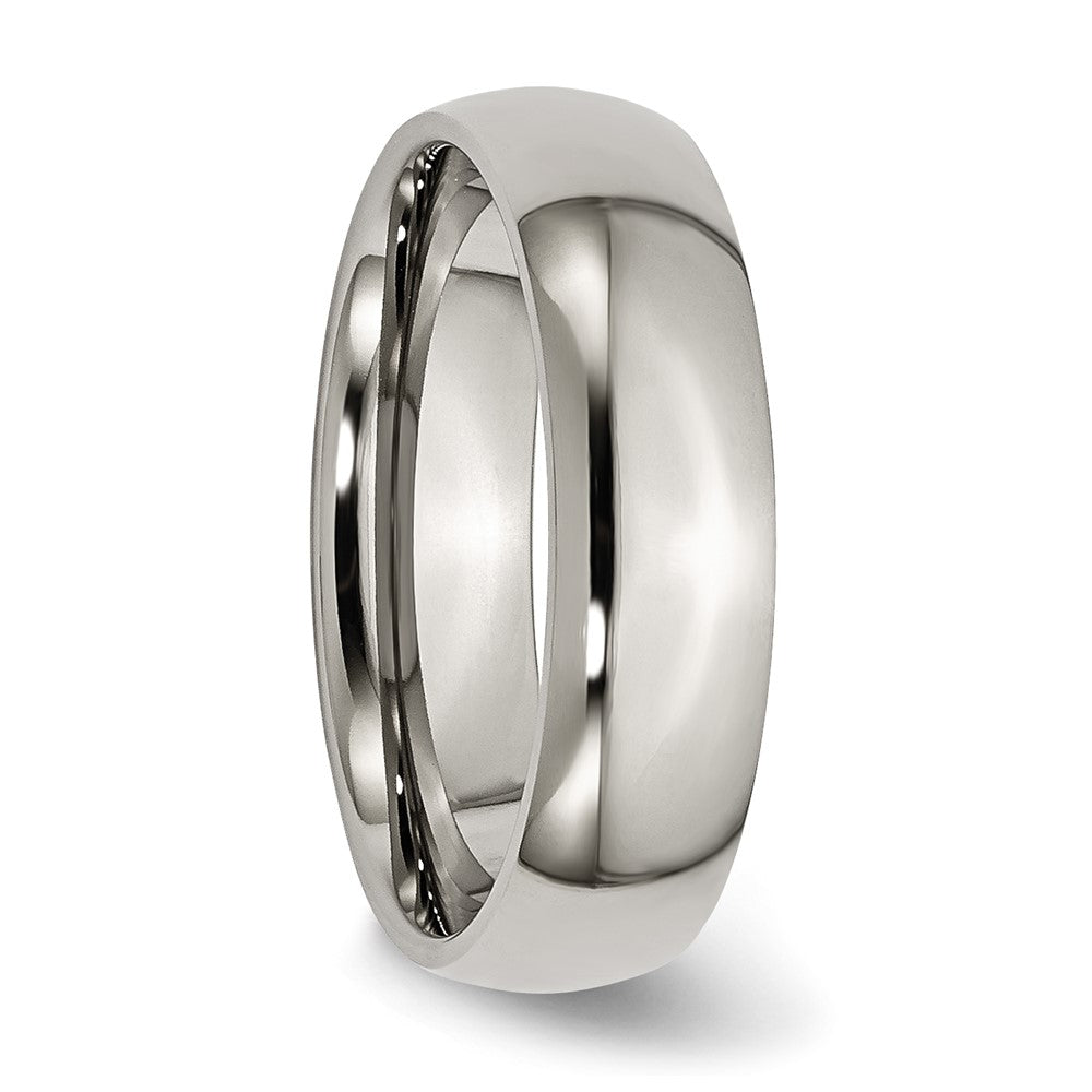 Titanium Polished 6mm Half Round Band Size - 6