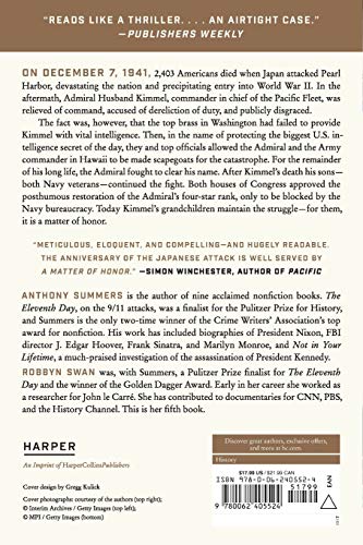 A Matter of Honor: Pearl Harbor: Betrayal, Blame, and a Family's Quest for Justice [Paperback] Summers, Anthony and Swan, Robbyn