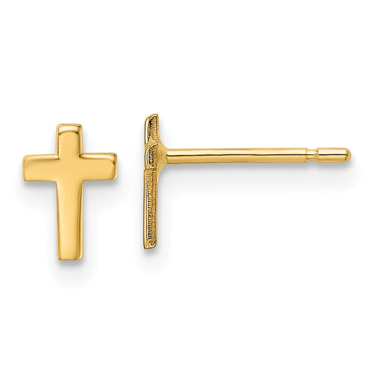 10k Polished Cross Post Earrings