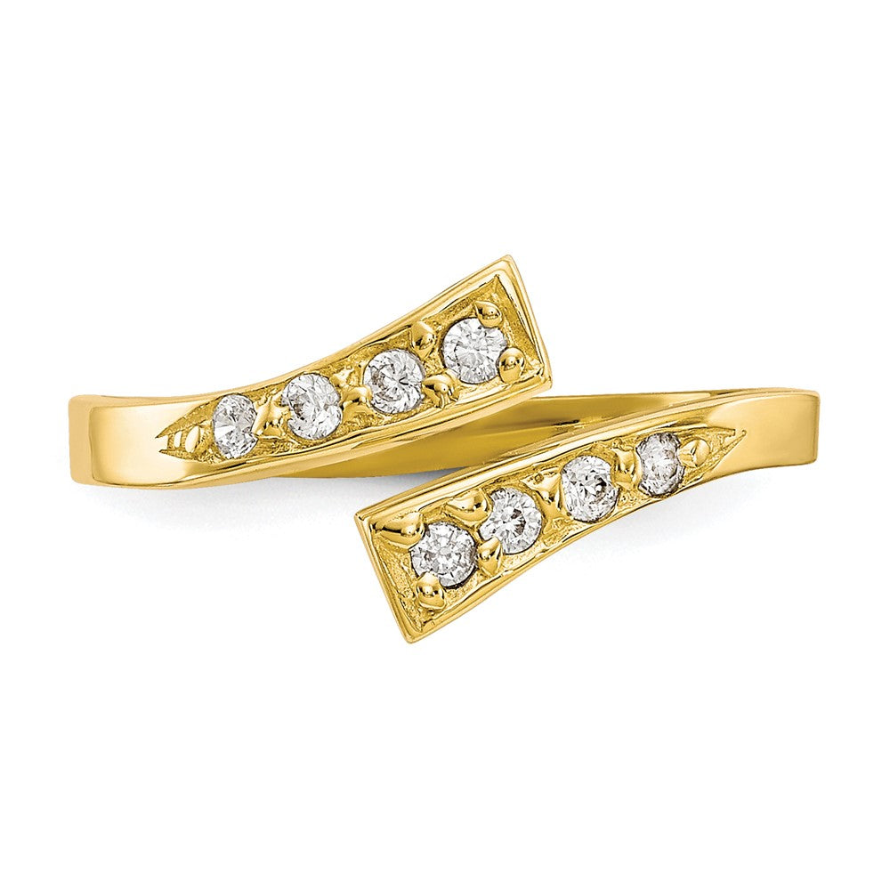 10k CZ Toe Ring Size 3