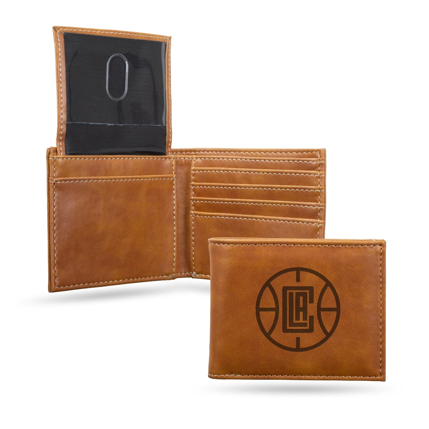Rico Los Angeles Clippers Brown Laser Engraved Billfold