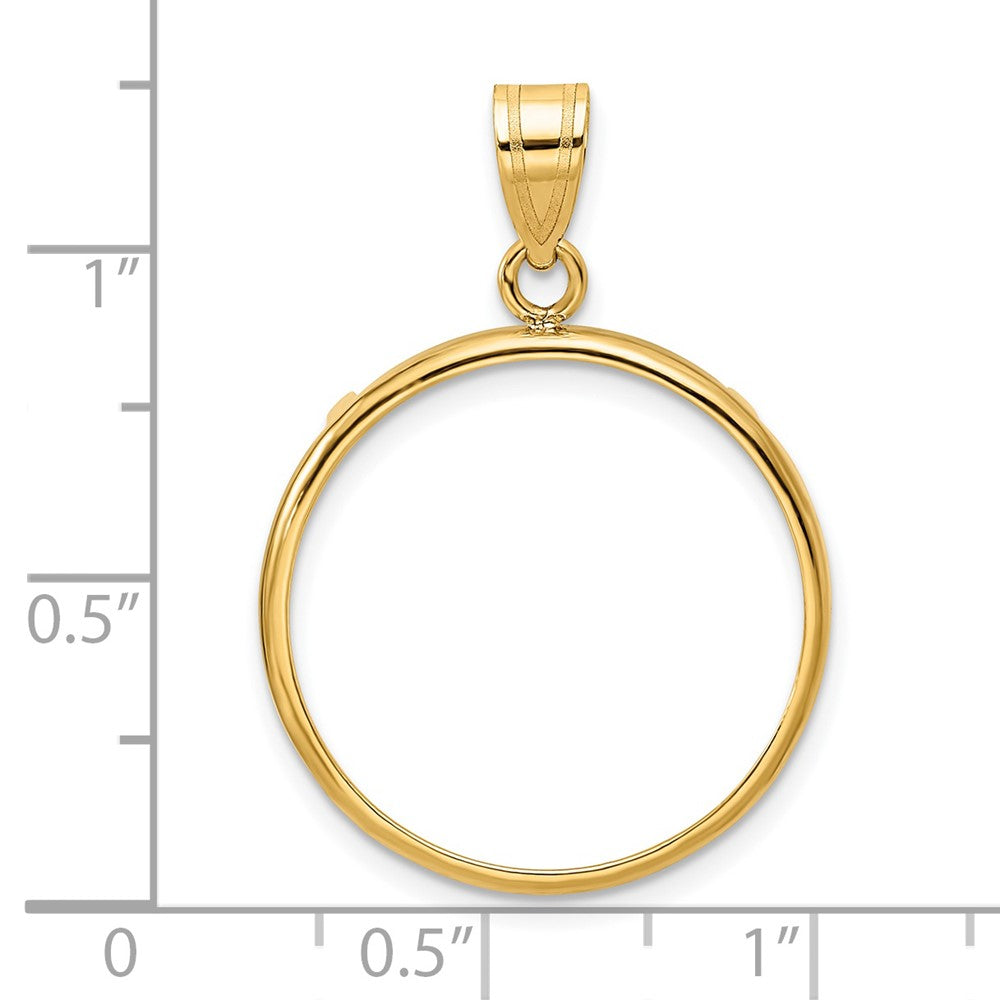 Wideband Distinguished Coin Jewelry 14k Polished 21.6mm Prong Coin Bezel Pendant