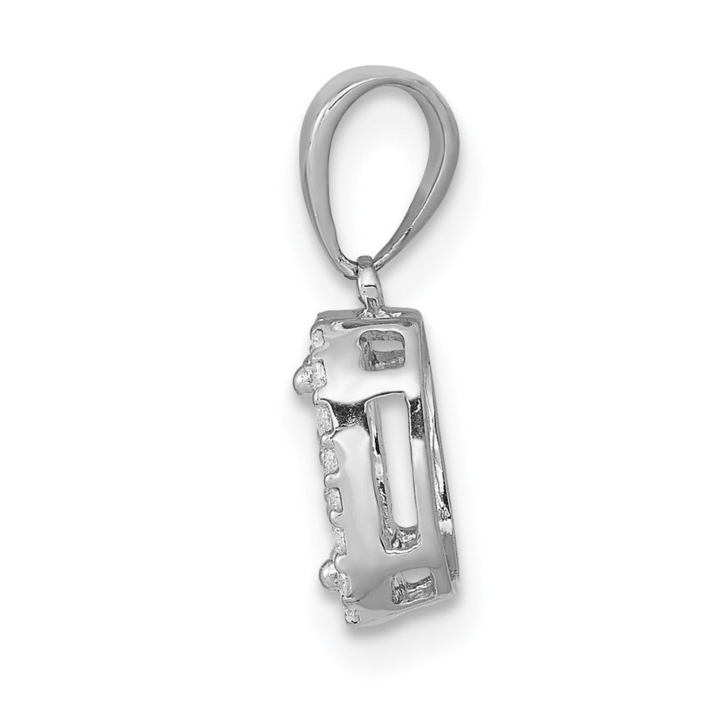 14k White Gold 1/4ct. Diamond Square Cluster Pendant